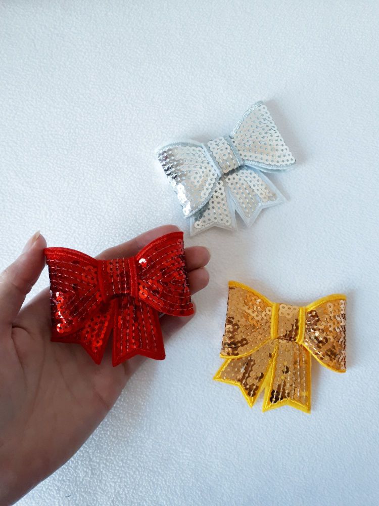 Jewel shades - sequin hair bow - in stock