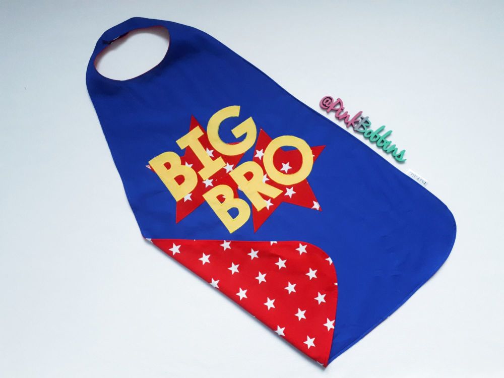 Reversible BIG BRO superhero cape - with your choice of colours