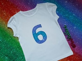 Girl's birthday t-shirt - sparkly design - any number!