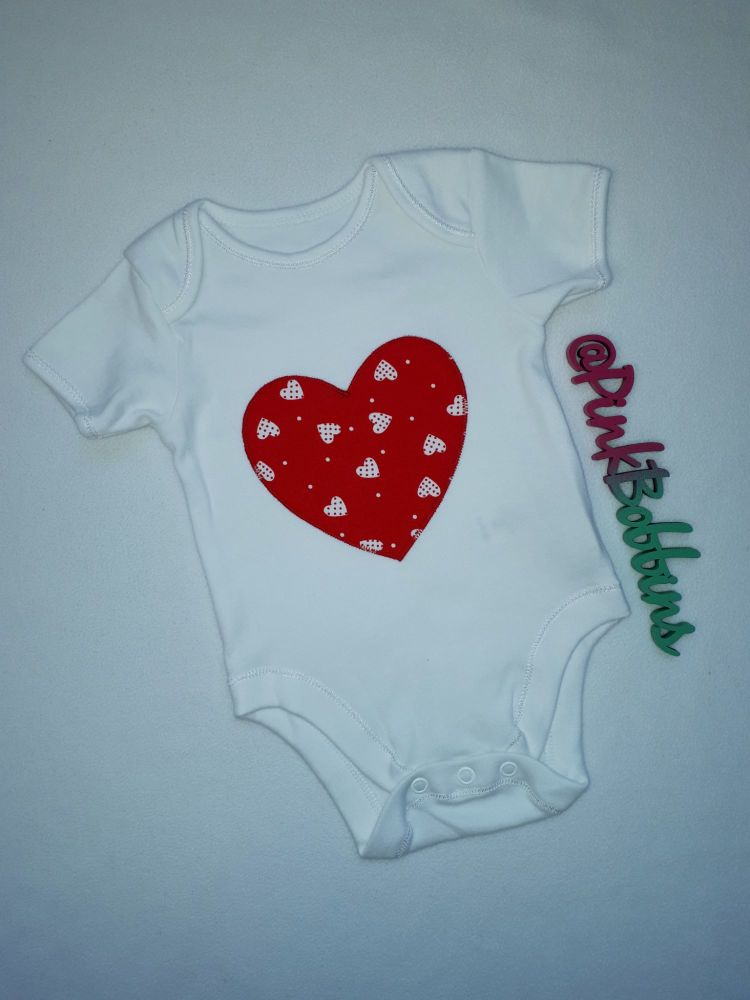 Heart vest (red and white heart print) - made to order 