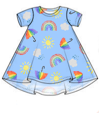Rainbow skies t-shirt dress - made to order [exclusive design]