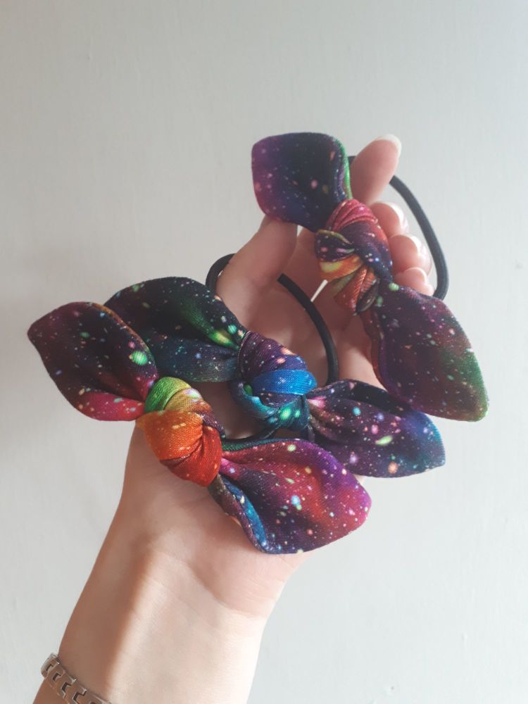 Hair tie - rainbow galaxy - made to order 