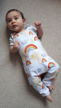 Rainbow baby jersey romper - made to order 