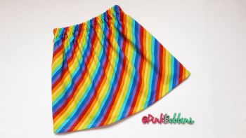 Rainbow stripe skirt - made to order 