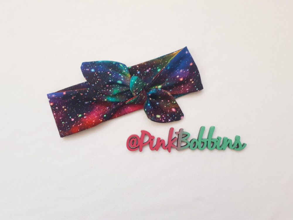 Galaxy (rainbow) stretchy headband - made to order 