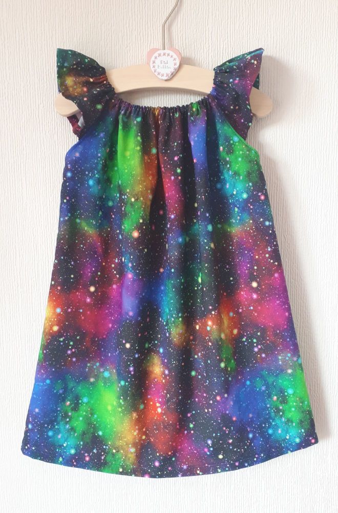 Galaxy angel sleeve dress - made to order 