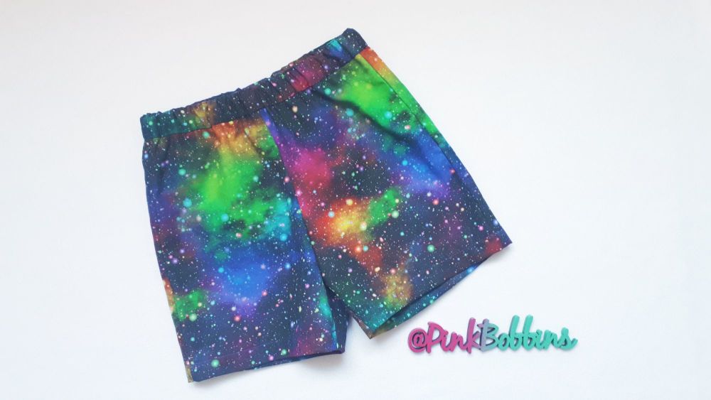 Galaxy (rainbow) shorts * LAST ONES - 5yrs - in stock*