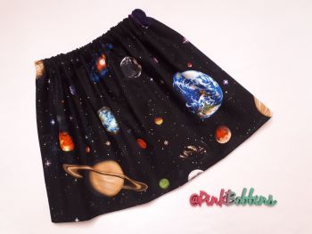 Space solar system skirt - made to order 