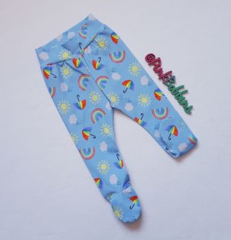 Rainbow Skies footed leggings [exclusive design] - made to order