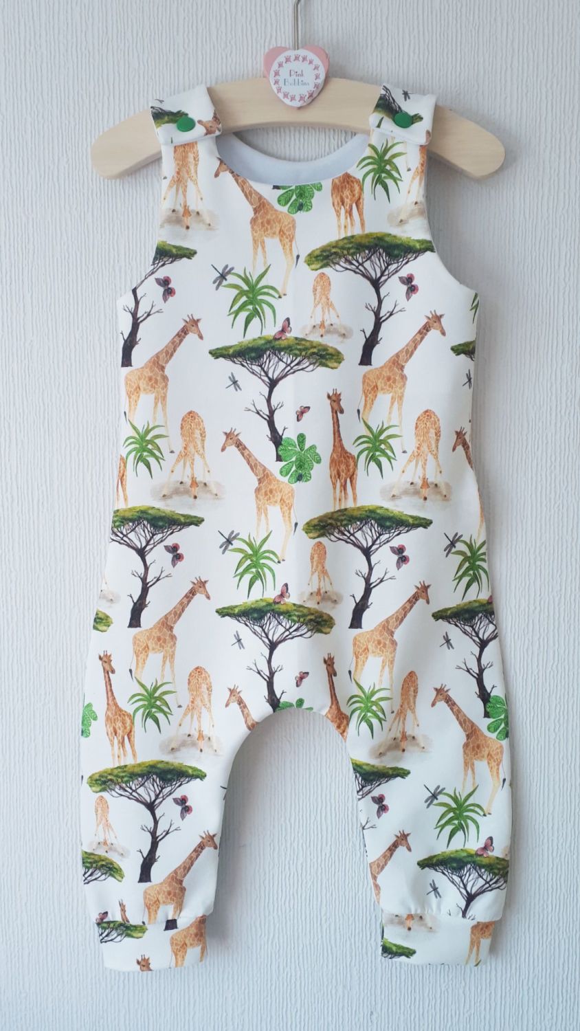 Giraffe jersey romper - short or long leg - made to order