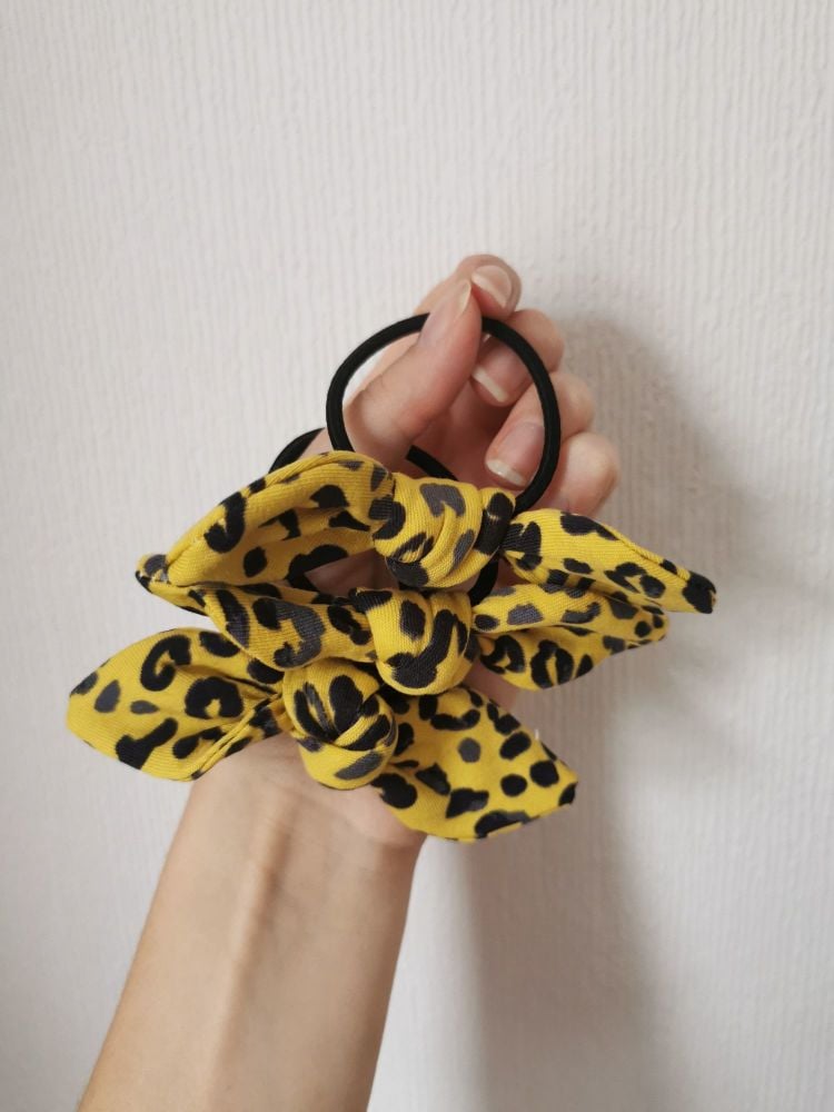 Hair tie - yellow leopard *LAST ONES* - in stock 