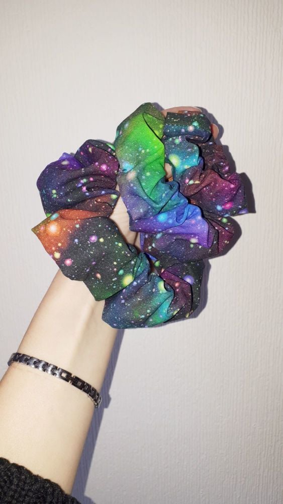 Galaxy (rainbow) scrunchie - made to order 