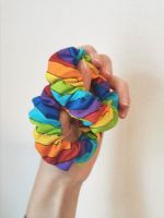 Rainbow stripe scrunchie - in stock