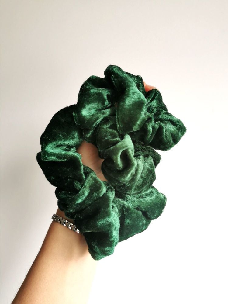 Green velour scrunchie - made to order 