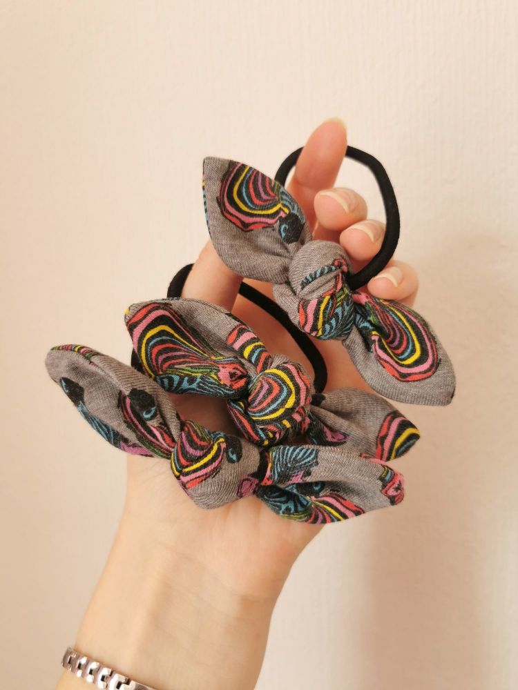 Hair tie - rainbow zebra - made to order 