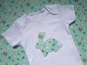 Bunny rabbit vest (mint green with fluffy tail) - in stock 