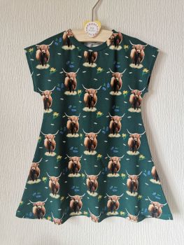 Highland cow comfy dress - made to order 