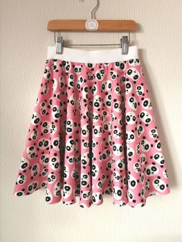 Pink panda circle skirt - made to order 
