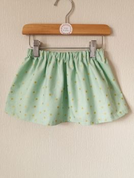 Mint and gold polka dot skirt - in stock 