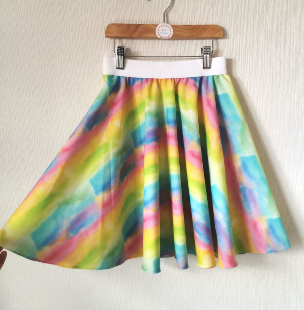 Watercolour circle skirt - made to order 
