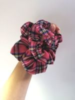 Pink tartan scrunchie *LAST ONES* - in stock 