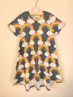 Rainbows on teal t-shirt dress - made to order