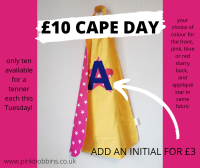 *TENNER TUESDAY!* Reversible superhero cape with star motif (your choice of colours) - made to order 