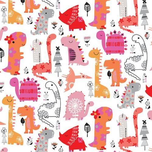 Pink Dinosaurs (100% cotton woven)