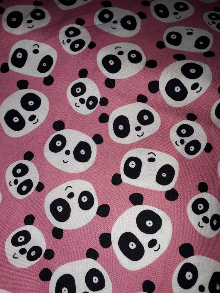 Panda faces (100% cotton woven)