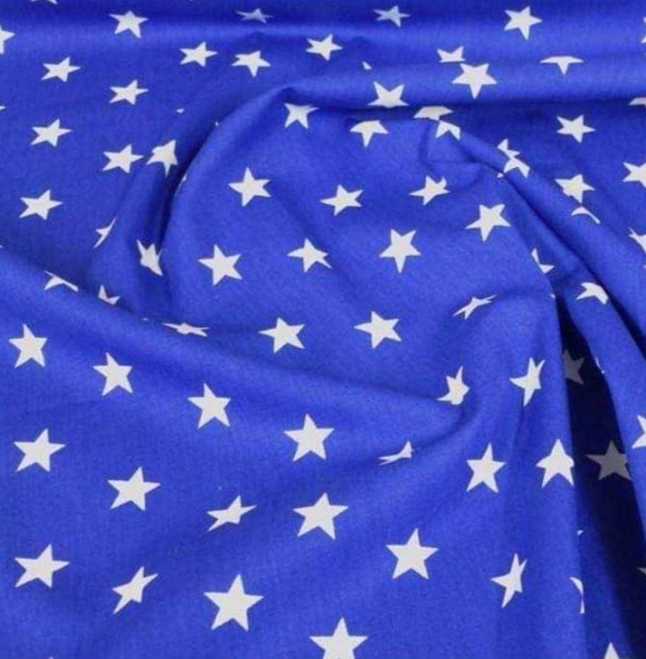 Stars - royal blue (100% cotton woven)