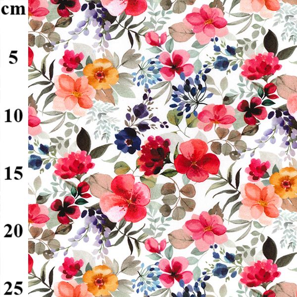 Flowers on white (cotton jersey)