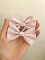 Bunny on pink hair bow - in stock - mini, midi or large size