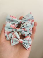 Flamingo hair bow (blue) *LAST ONES* - in stock