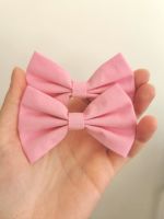 Plain pink hair bow - in stock - mini, midi or large size
