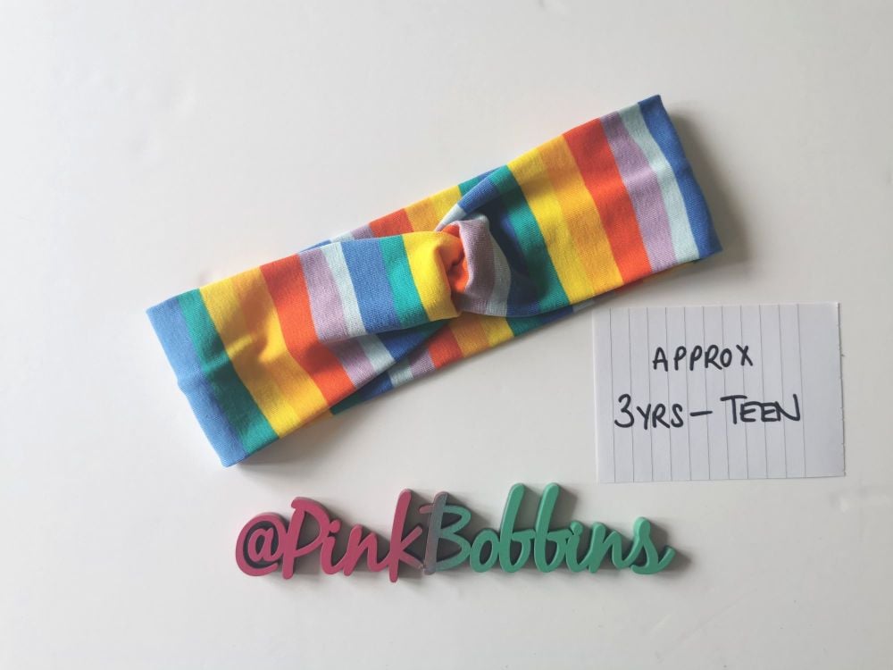 Rainbow stripe knot headband *LAST ONES* - in stock