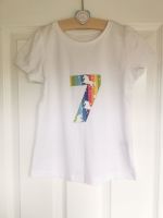 Girl's birthday t-shirt - rainbow unicorn design - any number!