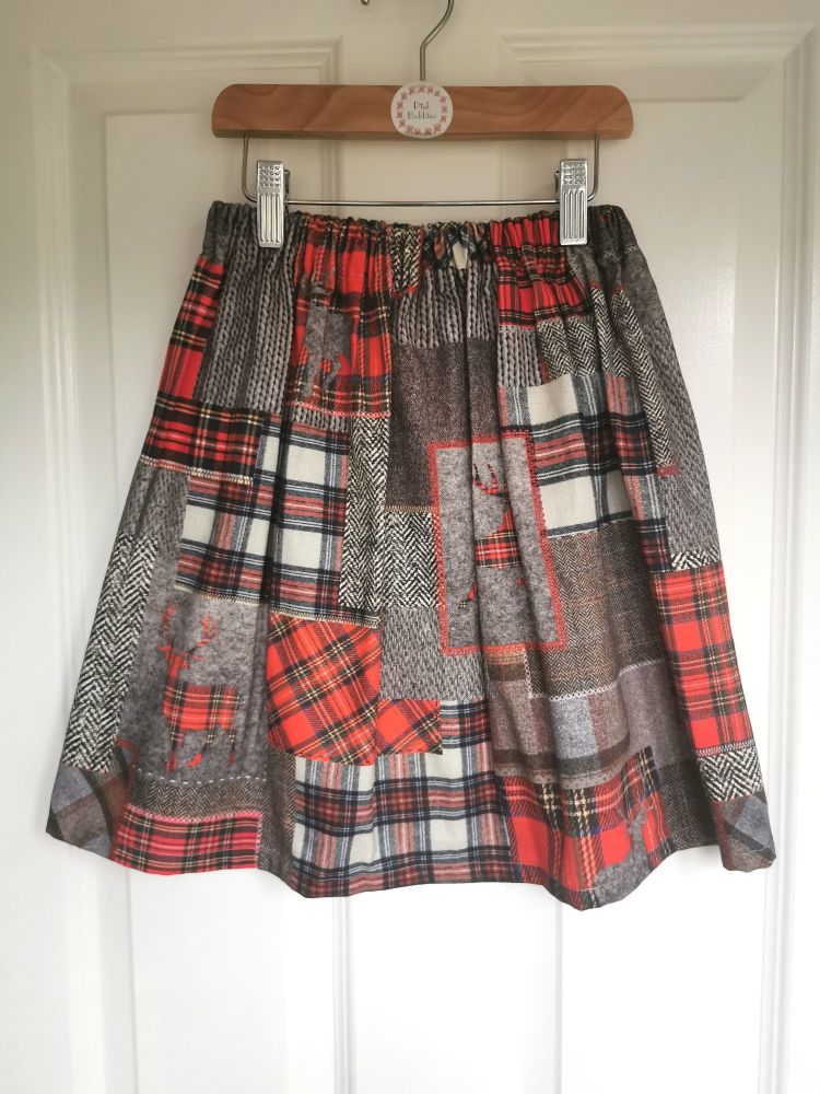Tartan/deer skirt - in stock