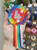 Rainbow rosette (no. 1-9) - made to order 