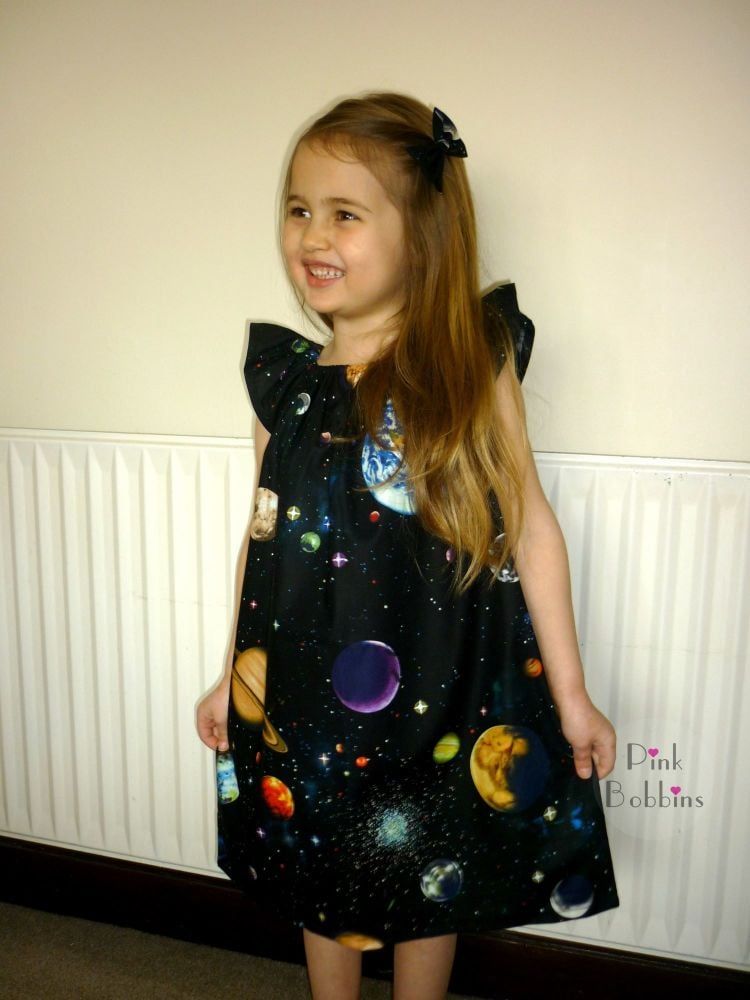 Space angel sleeve dress - made to order