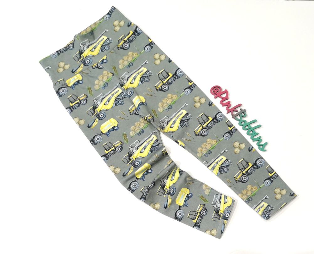 Tractor & combine harvester leggings with optional bow cuffs - made to order