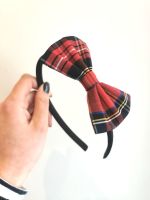 Tartan (red) bow hairband - made to order