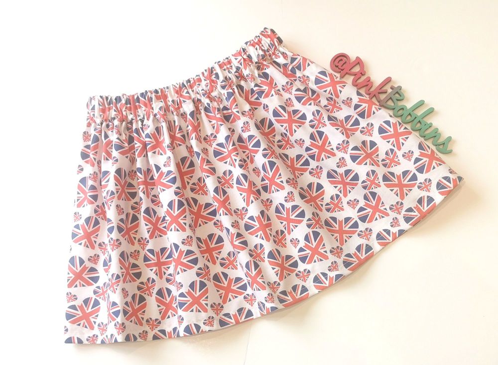 Union Jack heart skirt - made to order