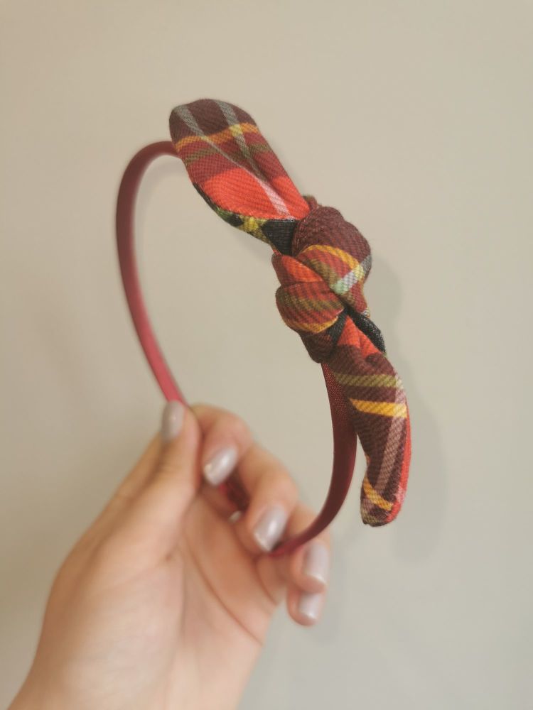 Tie hairband - tartan - in stock
