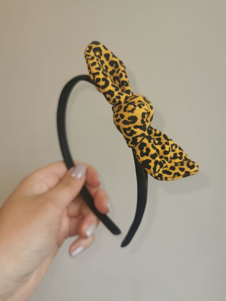 Tie hairband - leopard print - in stock