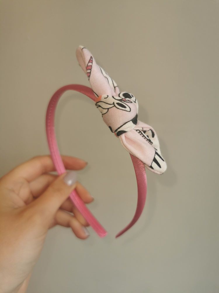 Tie hairband - glitter pink - in stock