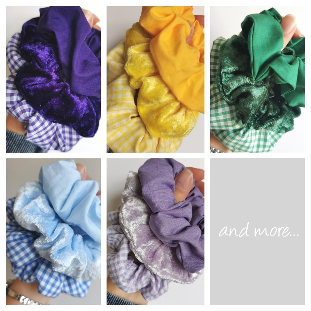 School scrunchie set in your choice of colour - made to order