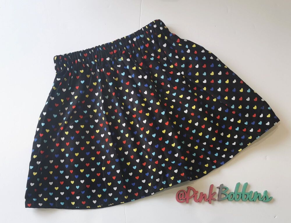 Heart print corduroy skirt - in stock