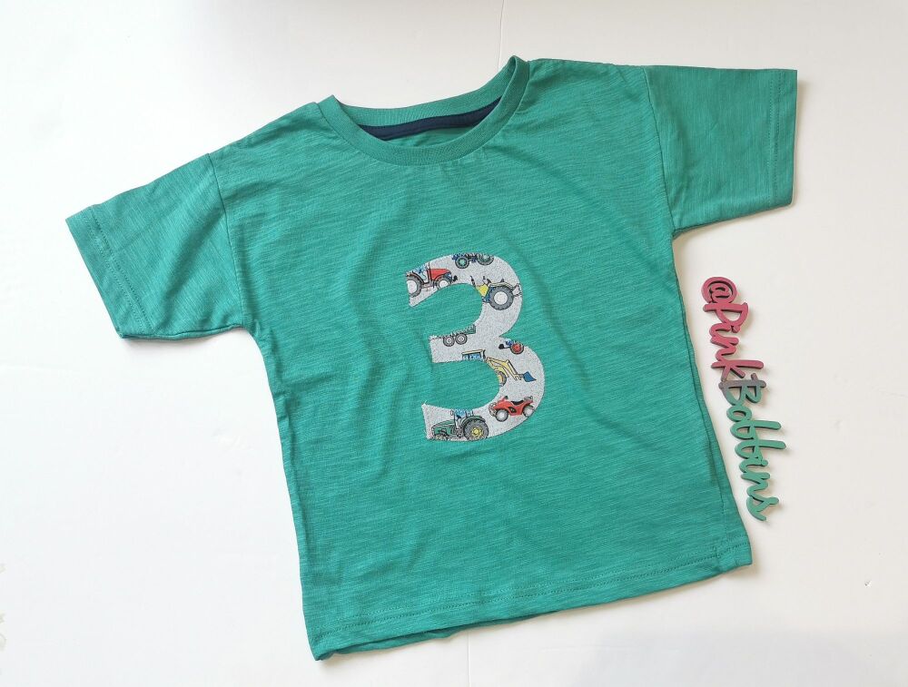 Tractors no. 3 birthday t-shirt [LAST ONE] in stock - 2-3yrs