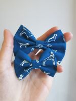 Teal dog hair bow - in stock - mini, midi or large size