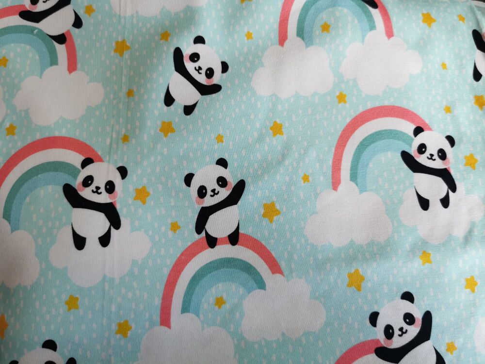 Pandas & Rainbows (cotton jersey)